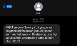 AFAD, Sakaryalıların telefonuna bu uyarı mesajını gönderdi