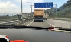 O kadar hızlı ki, otomobil kamyona yetişemedi: D-650'de korku dolu anlar!