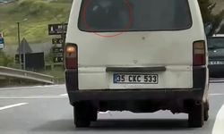 Panelvanın arkasında buzağı taşıdı!