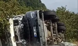 Kocaali'de fındık bahçesine beton mikseri devrildi!