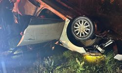 Takla atan otomobilin sürücüsü yaralandı