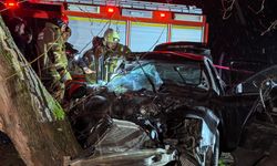 Kontrolden çıkan araç ağaca çarptı: 2 ölü