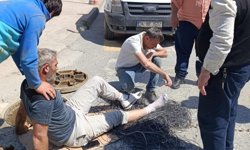 İşçinin ayağını ezdi