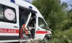 Hasta taşıyan ambulans kaza yaptı