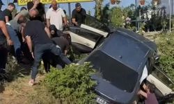 Sulama kanalına düştü
