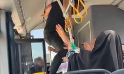 Otobüste tekmeli, yumruklu kavga