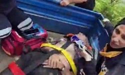 Hareket eden traktörden atlamak zorunda kaldı
