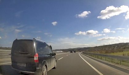 Şerit ihlali yaparak canları hiçe saydı!