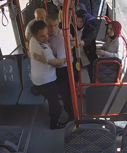 Büyükşehir otobüsünde hayat kurtarma dayanışması