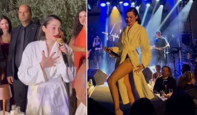Ünlü şarkıcı sahneye bornozla çıktı!
