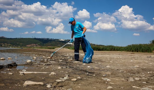 Sapanca Gölü'nün kıyısında 2 ton çöp çıktı