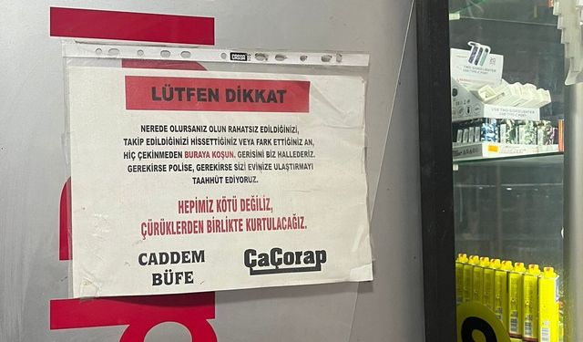 Büfenin camında asılı yazı takdir topladı