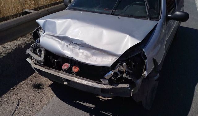 Baygınlık geçiren sürücü refüje çarptı
