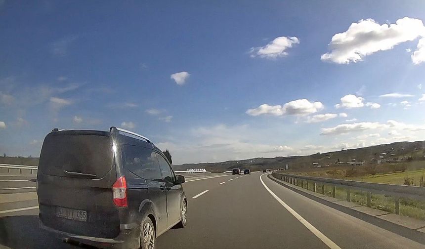 Şerit ihlali yaparak canları hiçe saydı!