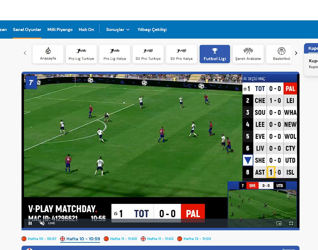 Milli Piyango Resmi Sitesinde Gerçekte Olmayan Maça Sanal Kumar