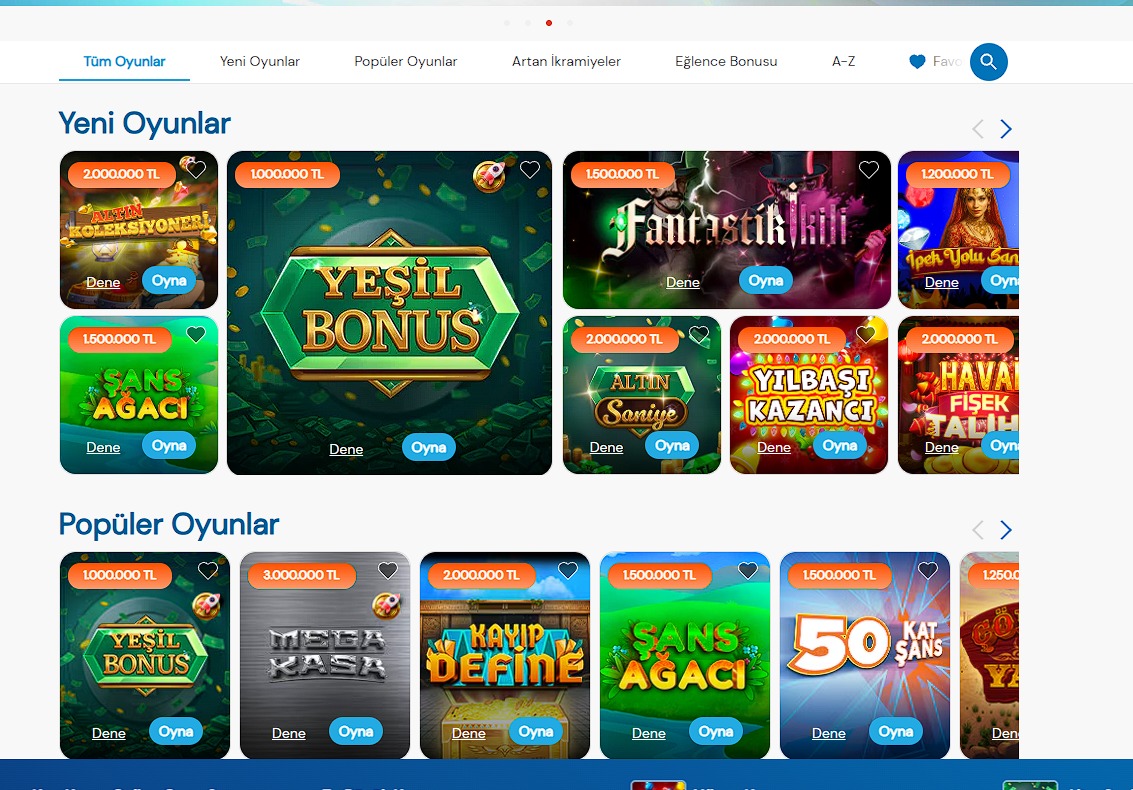 Milli Piyango Sitesinde Sanal Oyunlar