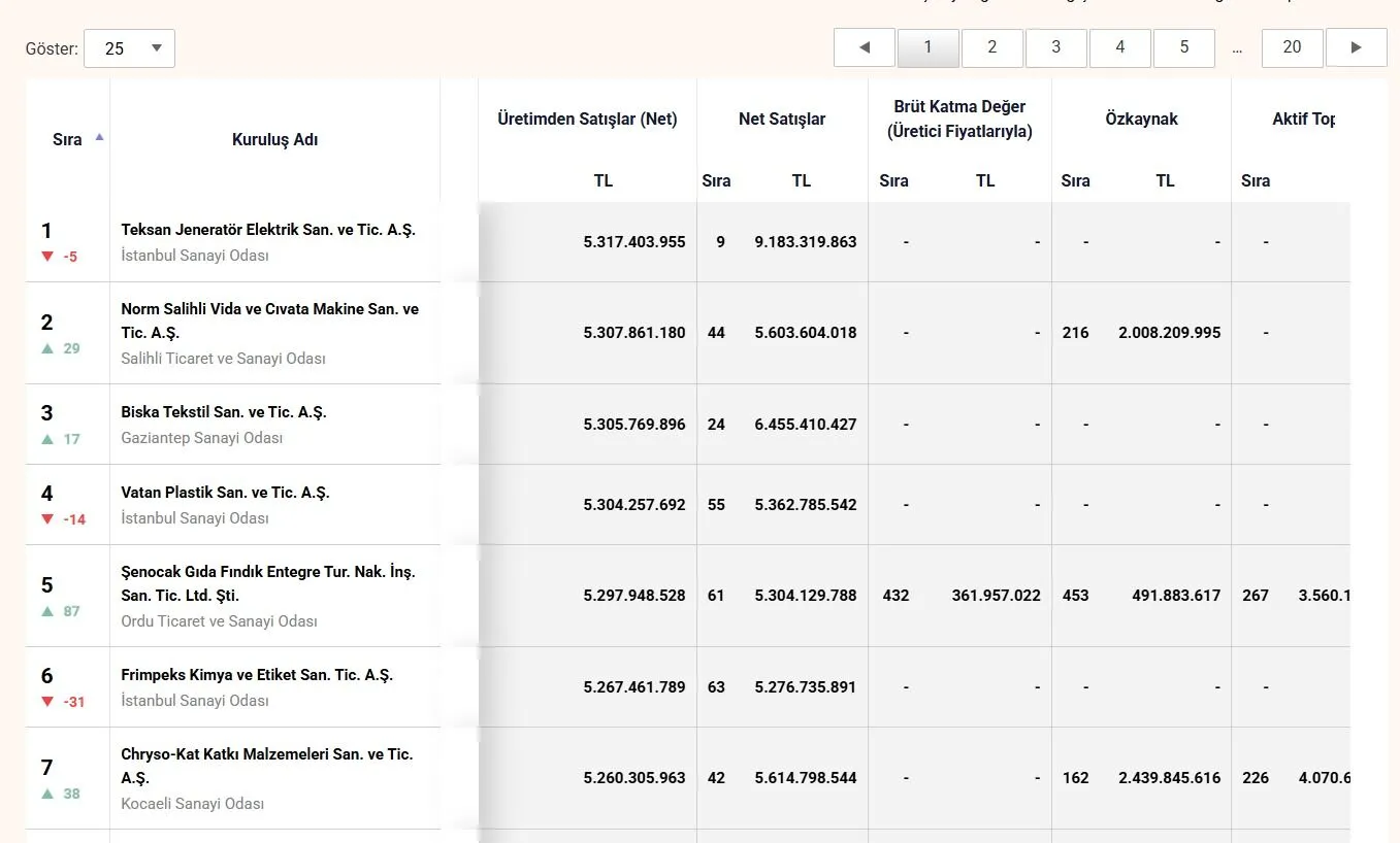 500 Buyuk Firma Sakarya